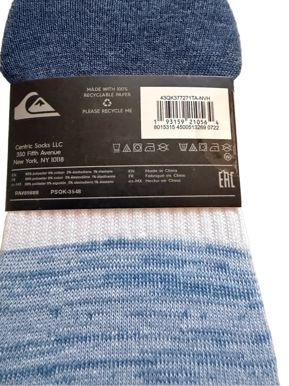 Quiksilver Men’s Size 6-12 No Show Socks. 5 Pairs. Multicolor. New with Tags.